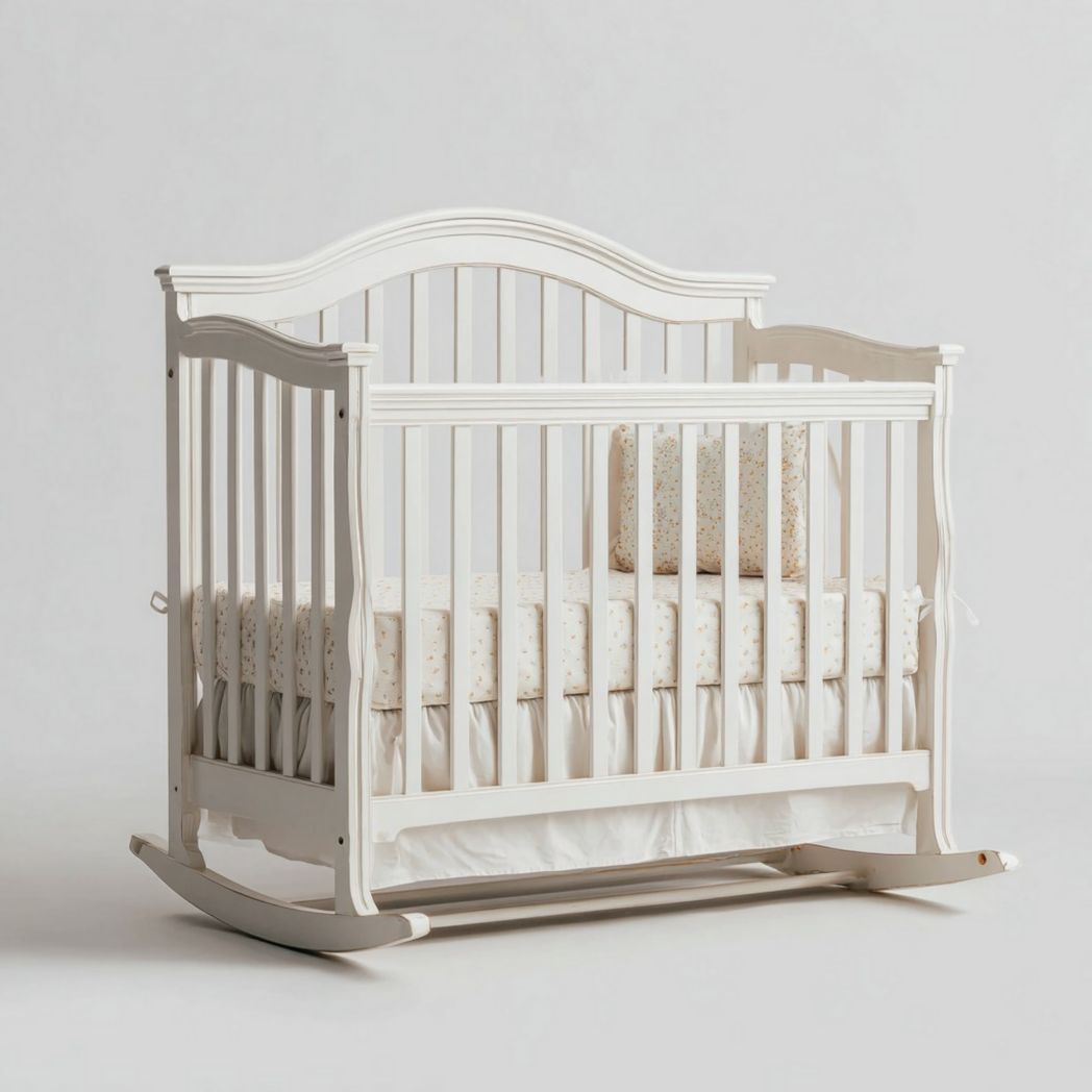 Wieg van hout voor de kinderkamer met matras - 120 x 60 x 90