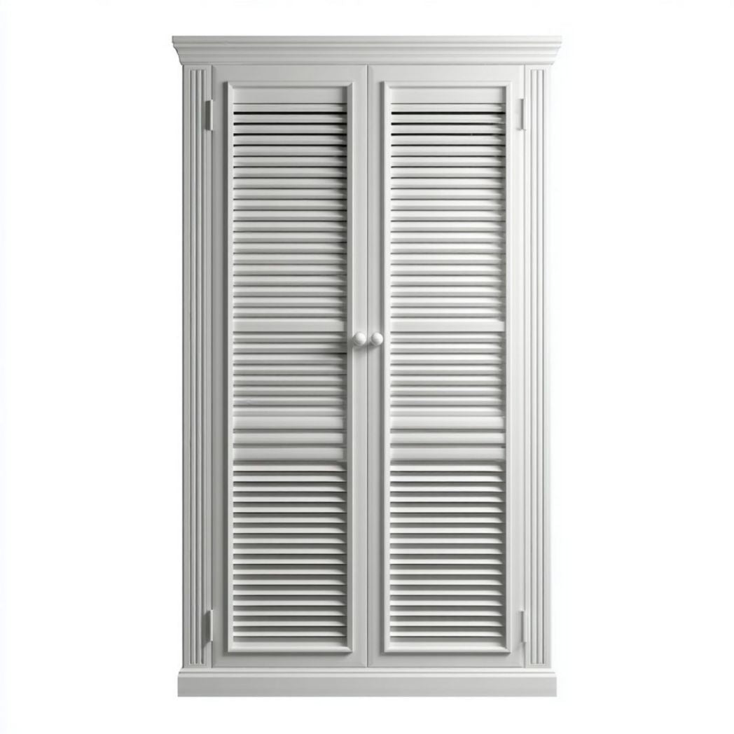 Witte kast met ventilatieroosters voor de badkamer - 70 x 40 x 150
