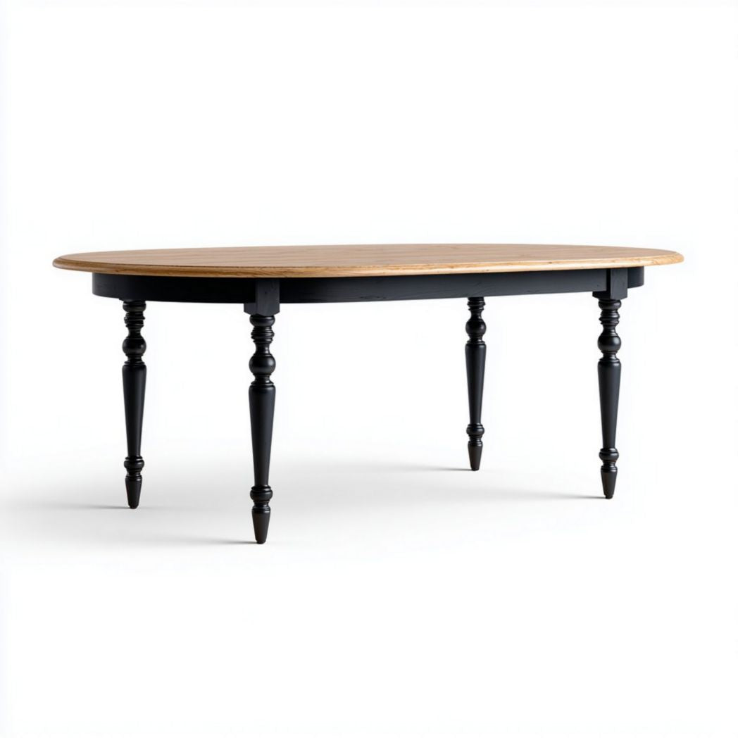 Ovale eettafel van hout voor de eetkamer - 150 x 80 x 75