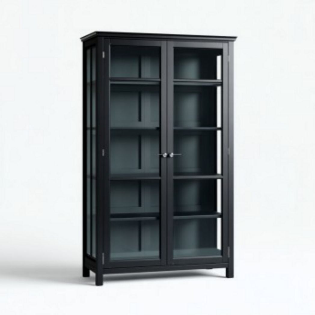 Kast van glas en hout voor opslag en presentatie - 80 x 40 x 180